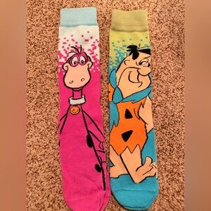Colorful Cartoon Character Socks-2 pair. The Flintstones.
